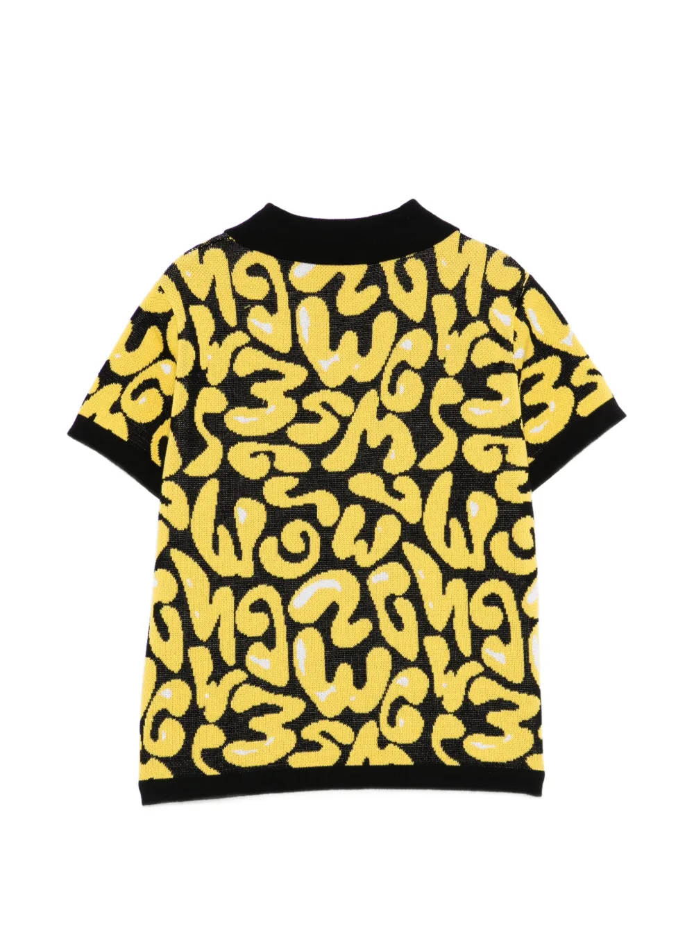  Msgm Kids Printed Polo Shirt - Yellow 