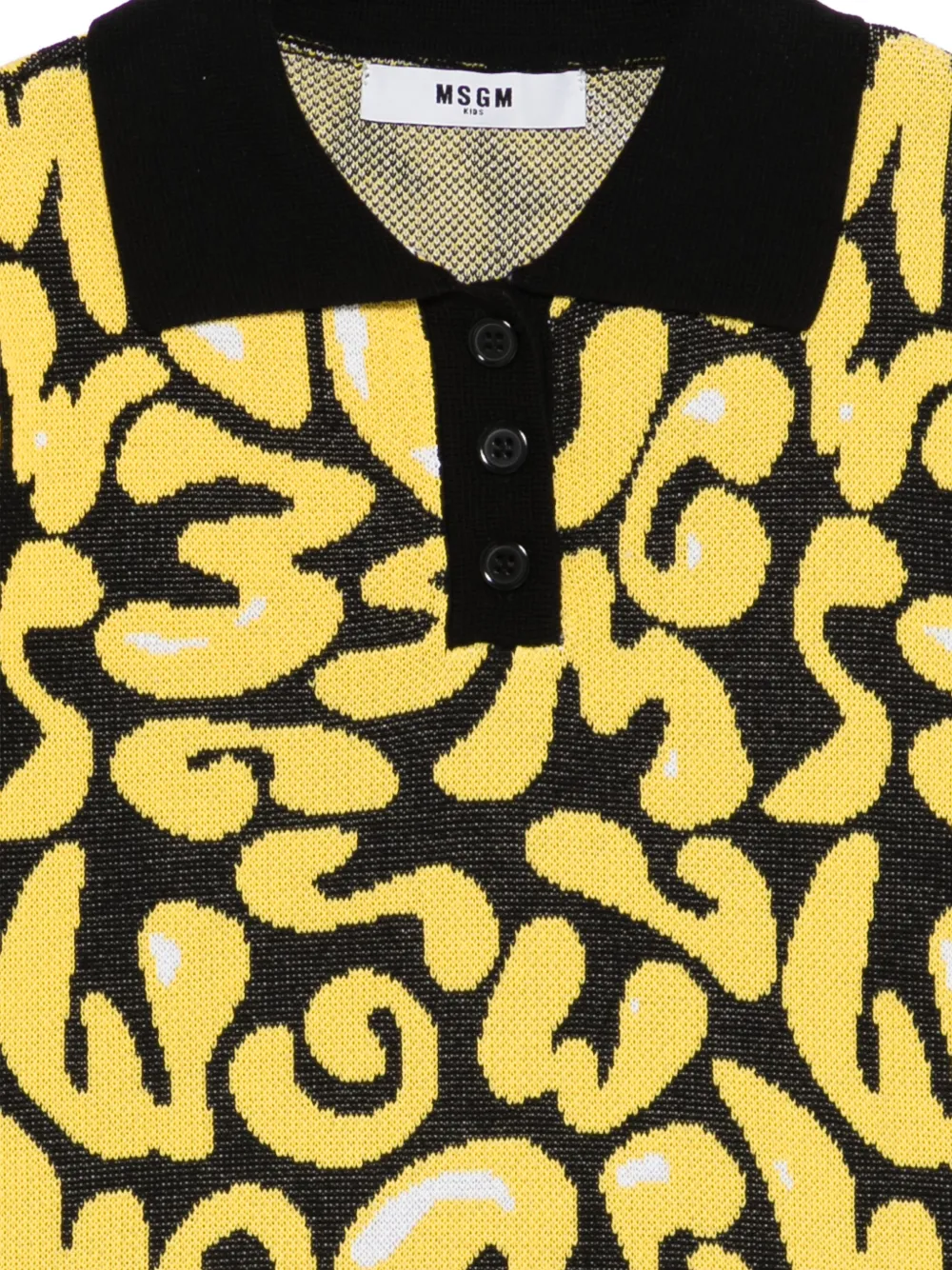  Msgm Kids Printed Polo Shirt - Yellow 
