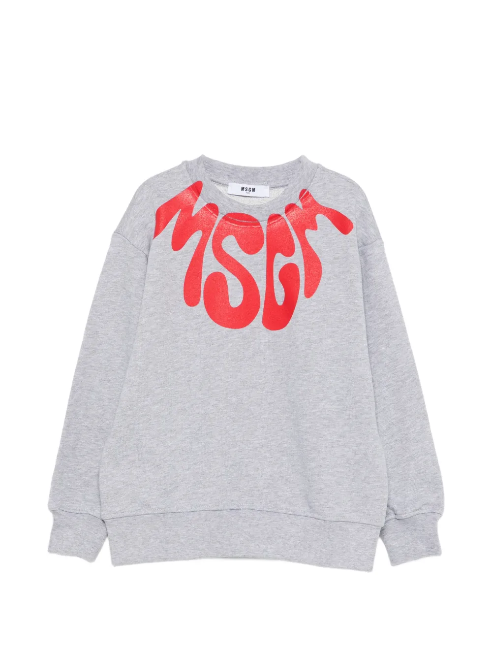 MSGM Kids Felpa con stampa logo - Grigio