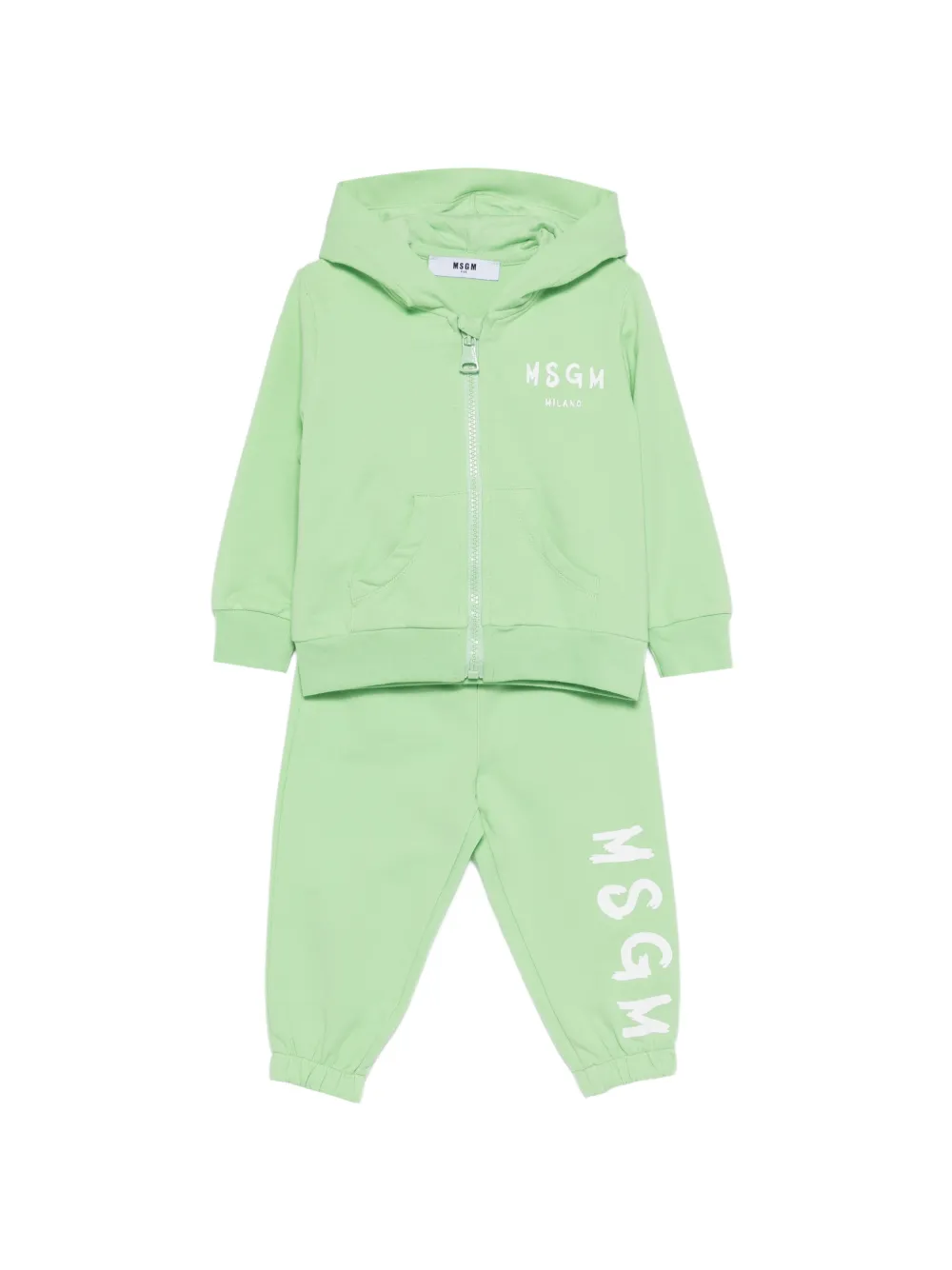 MSGM Kids Tuta sportiva con cappuccio - Verde