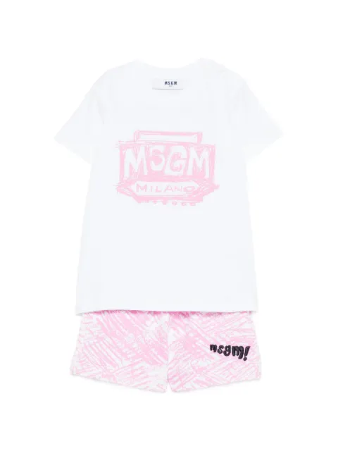 MSGM Kids logo-print short set