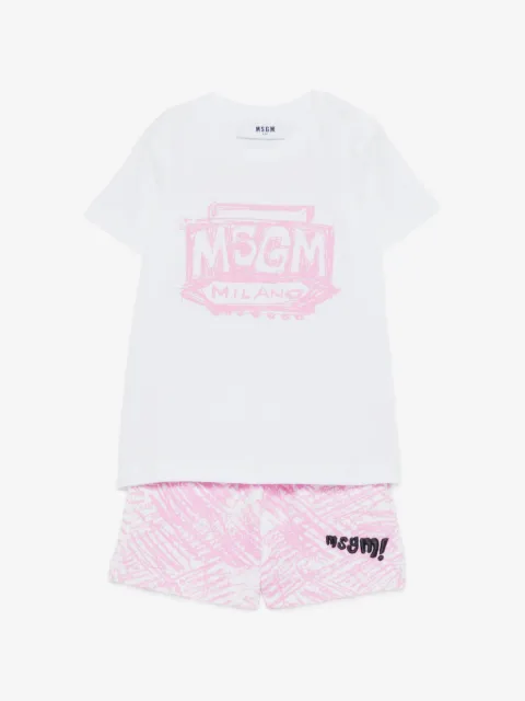 MSGM Kids shortssæt med logotryk