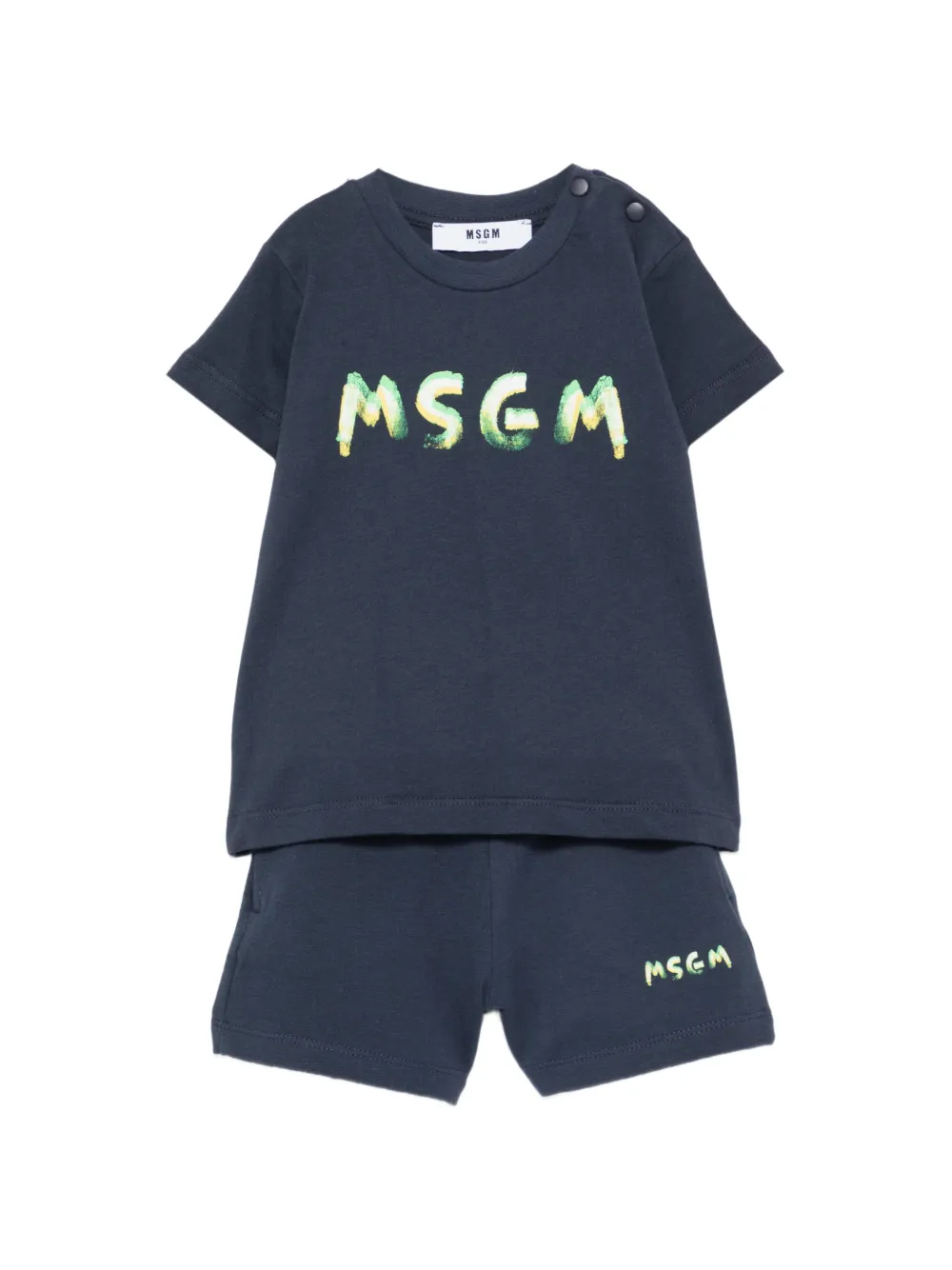 MSGM Kids Set con shorts e logo - Blu