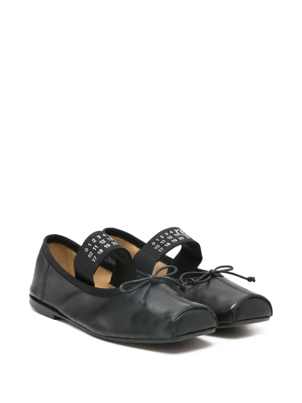 MM6 Maison Margiela Kids bow-embellishment ballerinas - Nero
