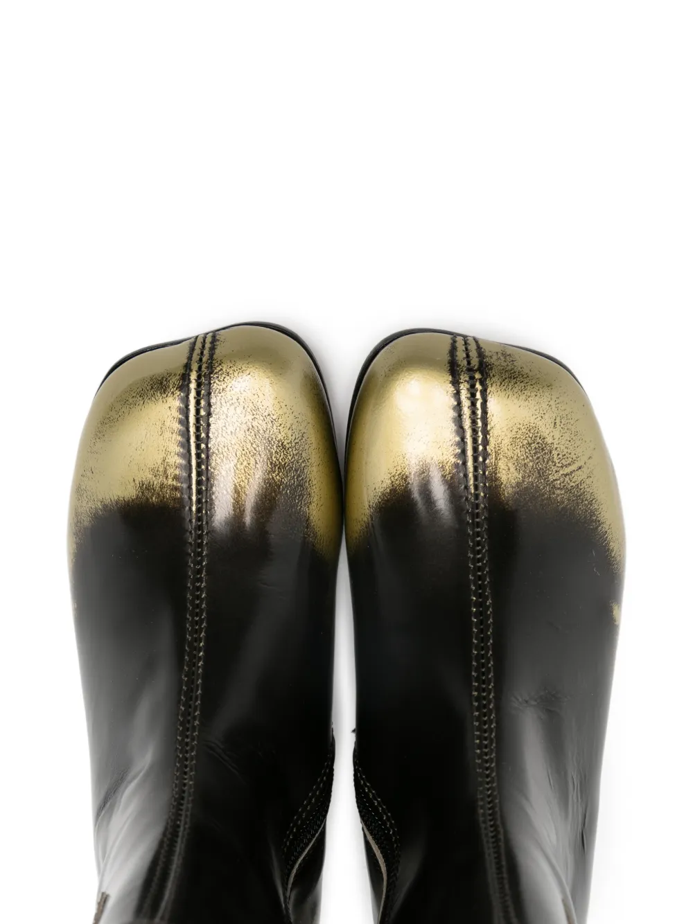 MM6 Maison Margiela Kids logo-patch leather boots Zwart