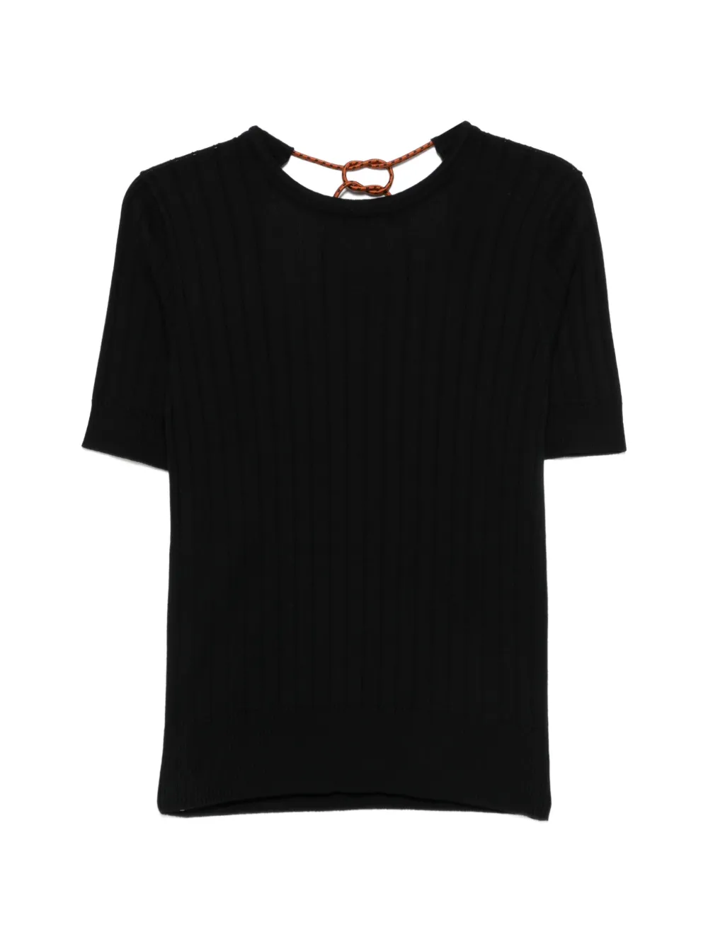 Plan C ribbed short-sleeve sweater - Nero