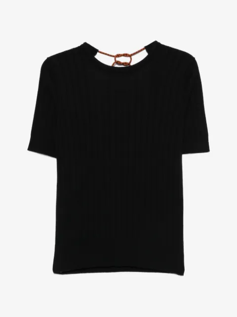 Plan C ribbed short-sleeve sweater