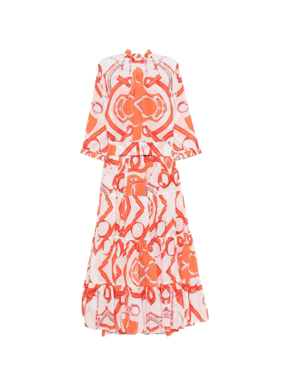  Samantha Sung Abito Midi Con Ruches - Bianco 