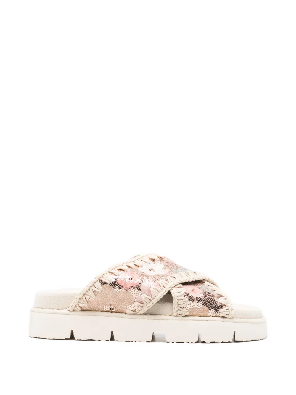 Mou sequin-embellished sandals Beige