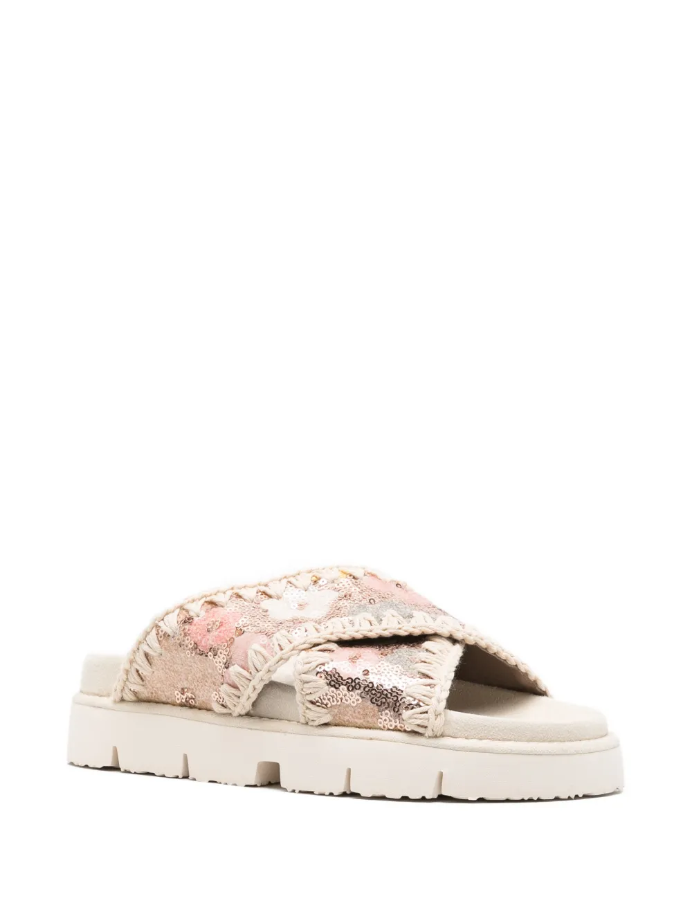 Mou sequin-embellished sandals Beige