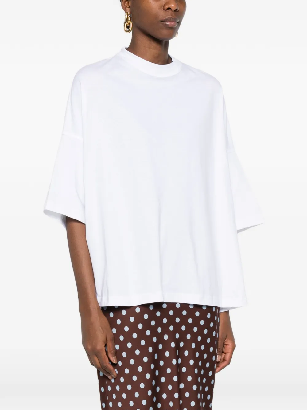  Plan C T-shirt Con Bordo Curvo - Bianco 