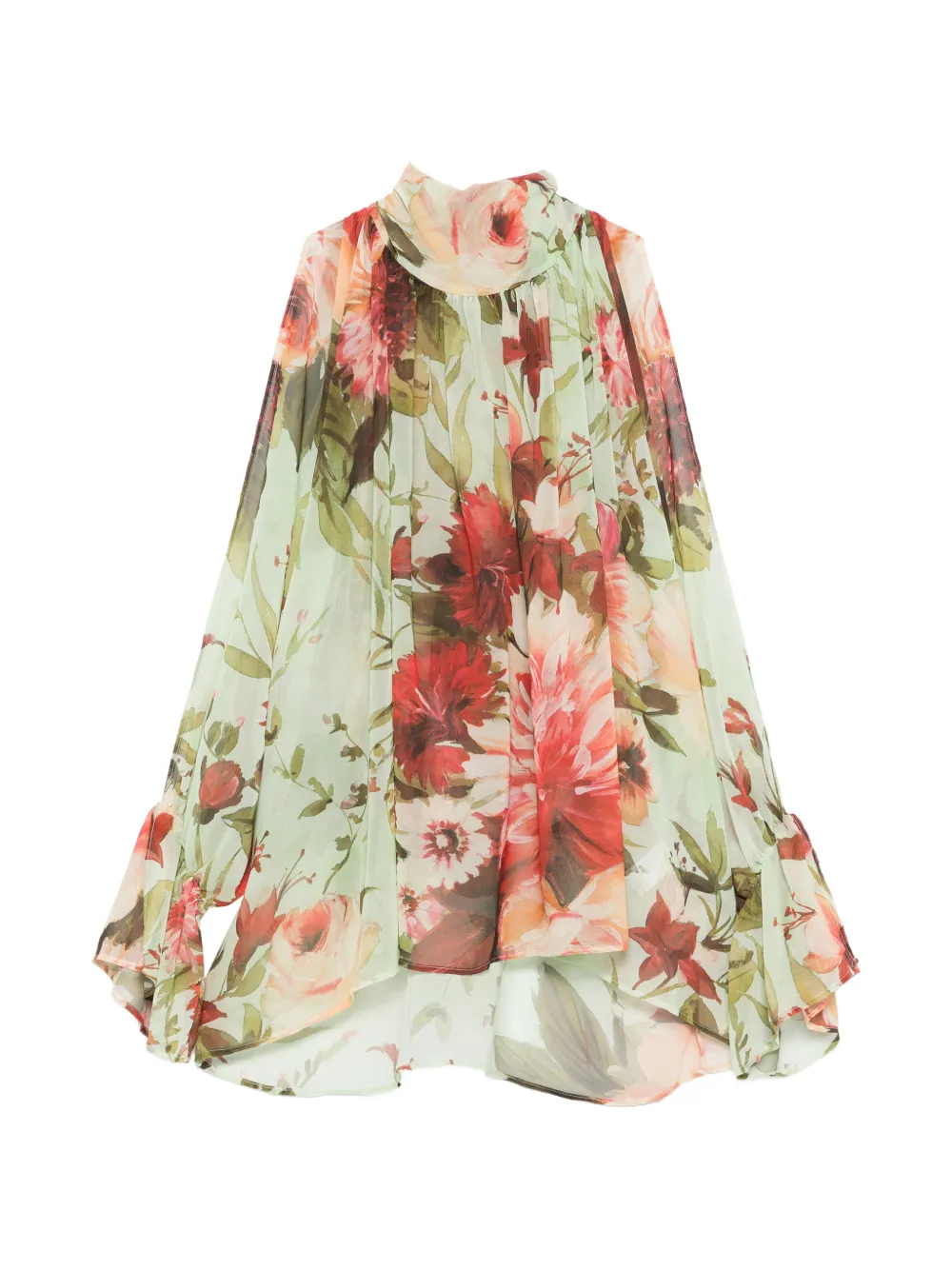 CHIARA BONI La Petite Robe floral ruffled shirt - Verde