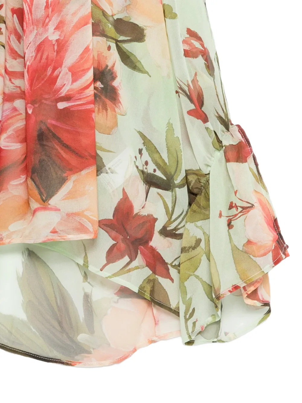 CHIARA BONI La Petite Robe Blouse met ruches en bloemenprint Groen