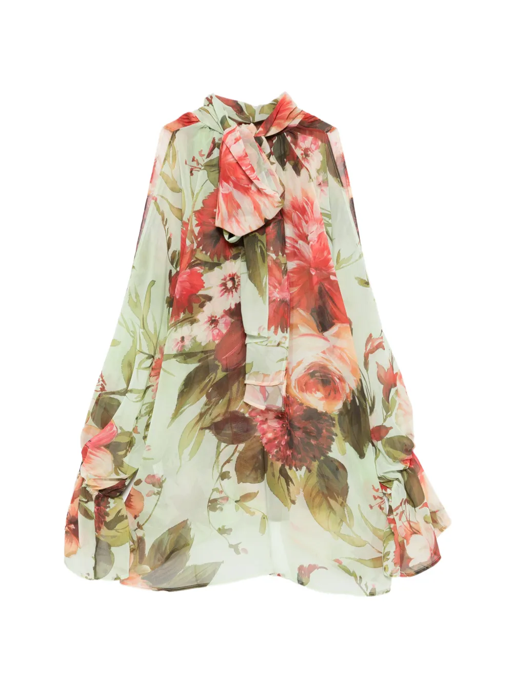 CHIARA BONI La Petite Robe Blouse met ruches en bloemenprint Groen