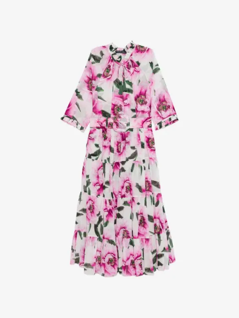 Samantha Sung floral print belted midi dress