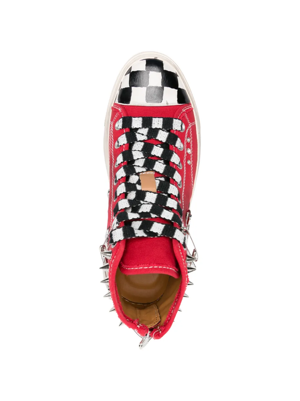 R13 Kurt sneakers verfraaid met studs Rood