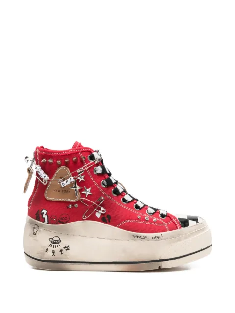 R13 Kurt stud-embellished graphic sneakers