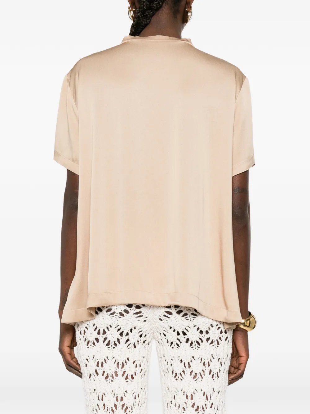 Fabiana Filippi T-shirt met V-hals Beige