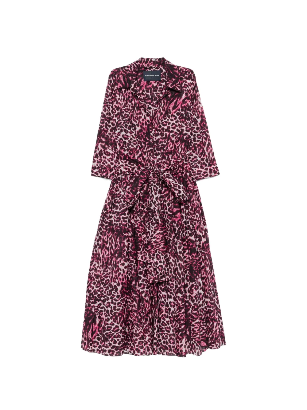 Samantha Sung leopard-print belted dress - Rosa