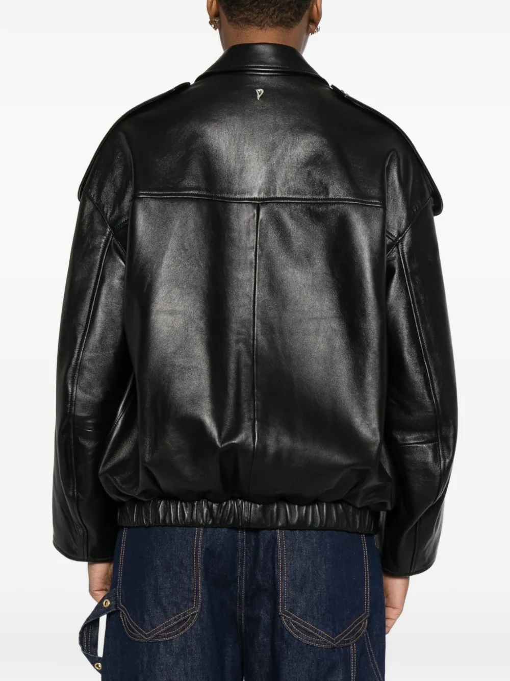 Front-Pocket Leather Jacket