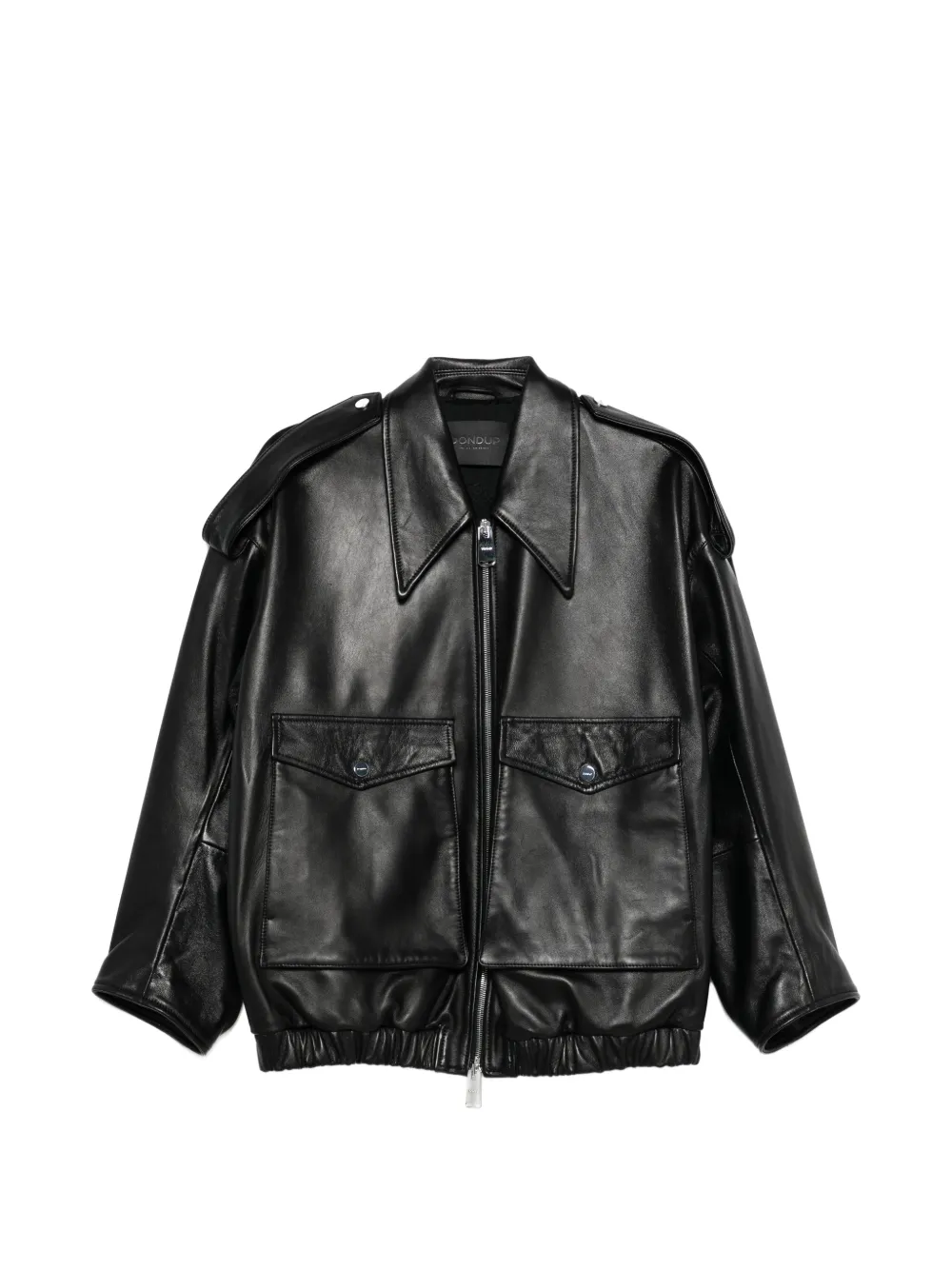 DONDUP front-pocket leather jacket - Nero