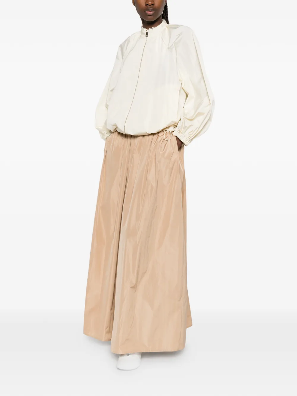 Fabiana Filippi Gesmockte maxi-rok met trekkoord Beige