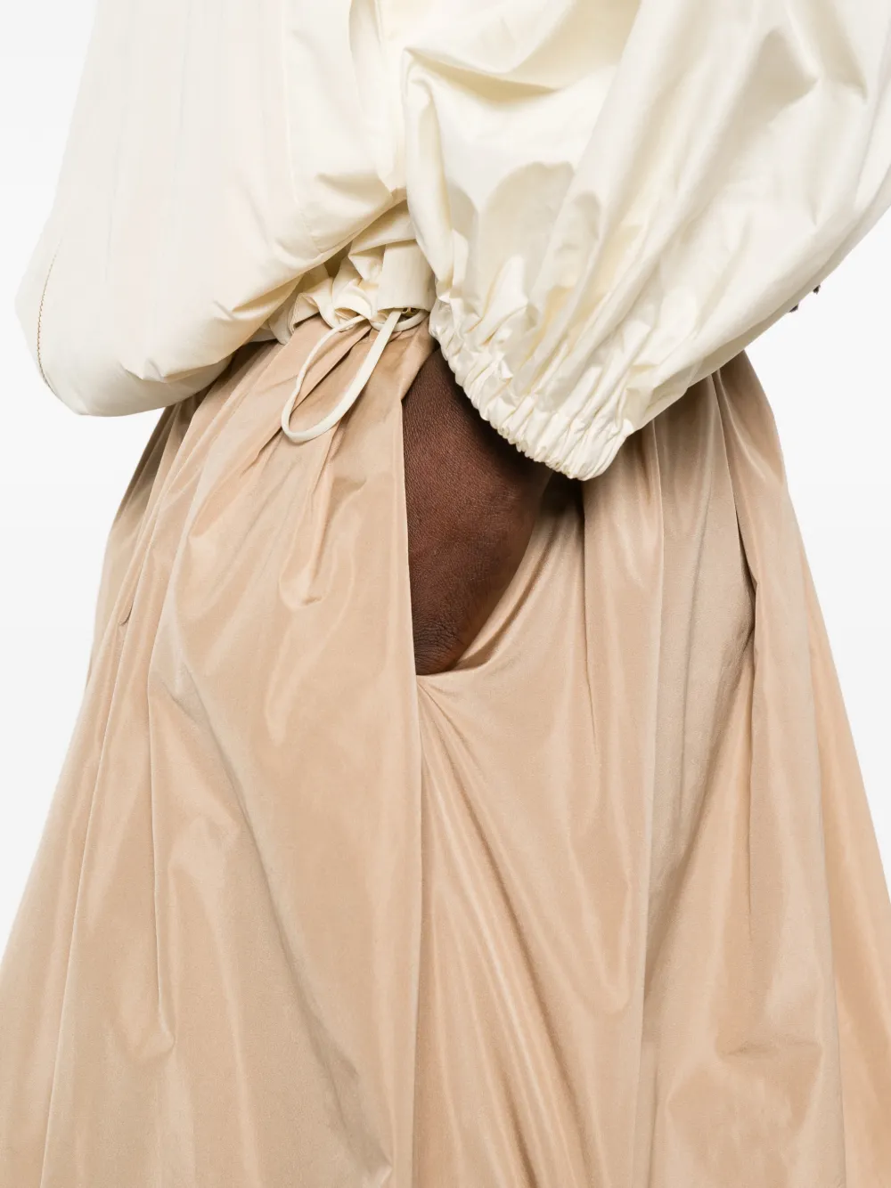 Fabiana Filippi Gesmockte maxi-rok met trekkoord Beige