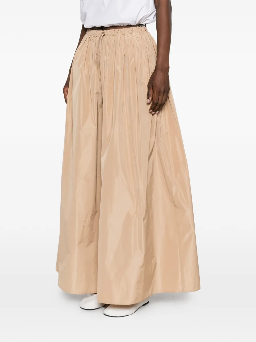 Fabiana Filippi Gesmockte maxi-rok met trekkoord Beige
