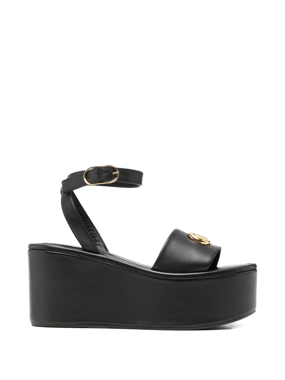 Sergio Rossi logo ankle strap sandals Zwart