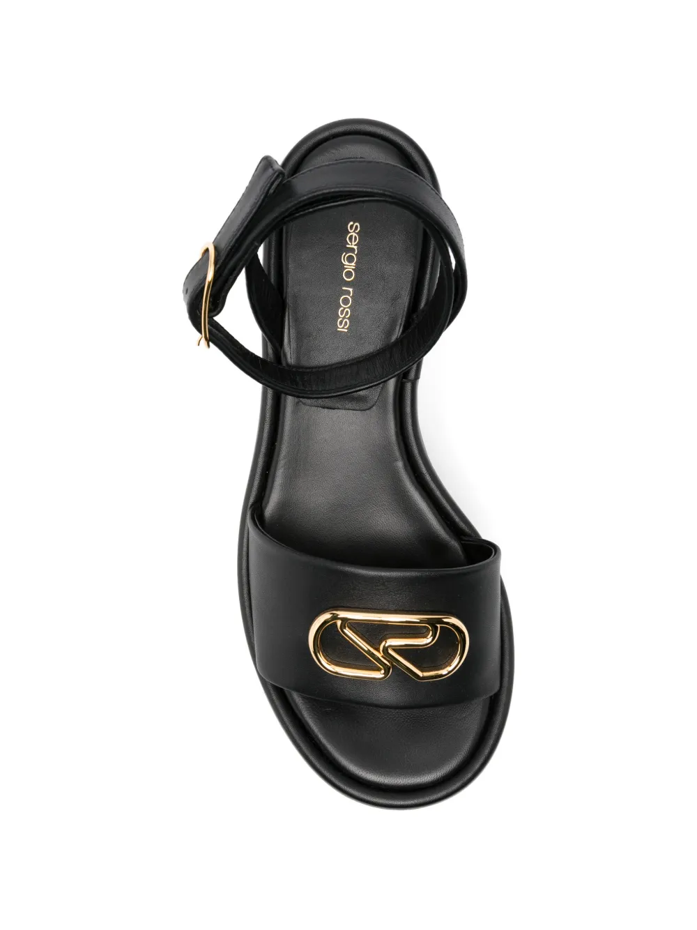 Sergio Rossi logo ankle strap sandals Zwart