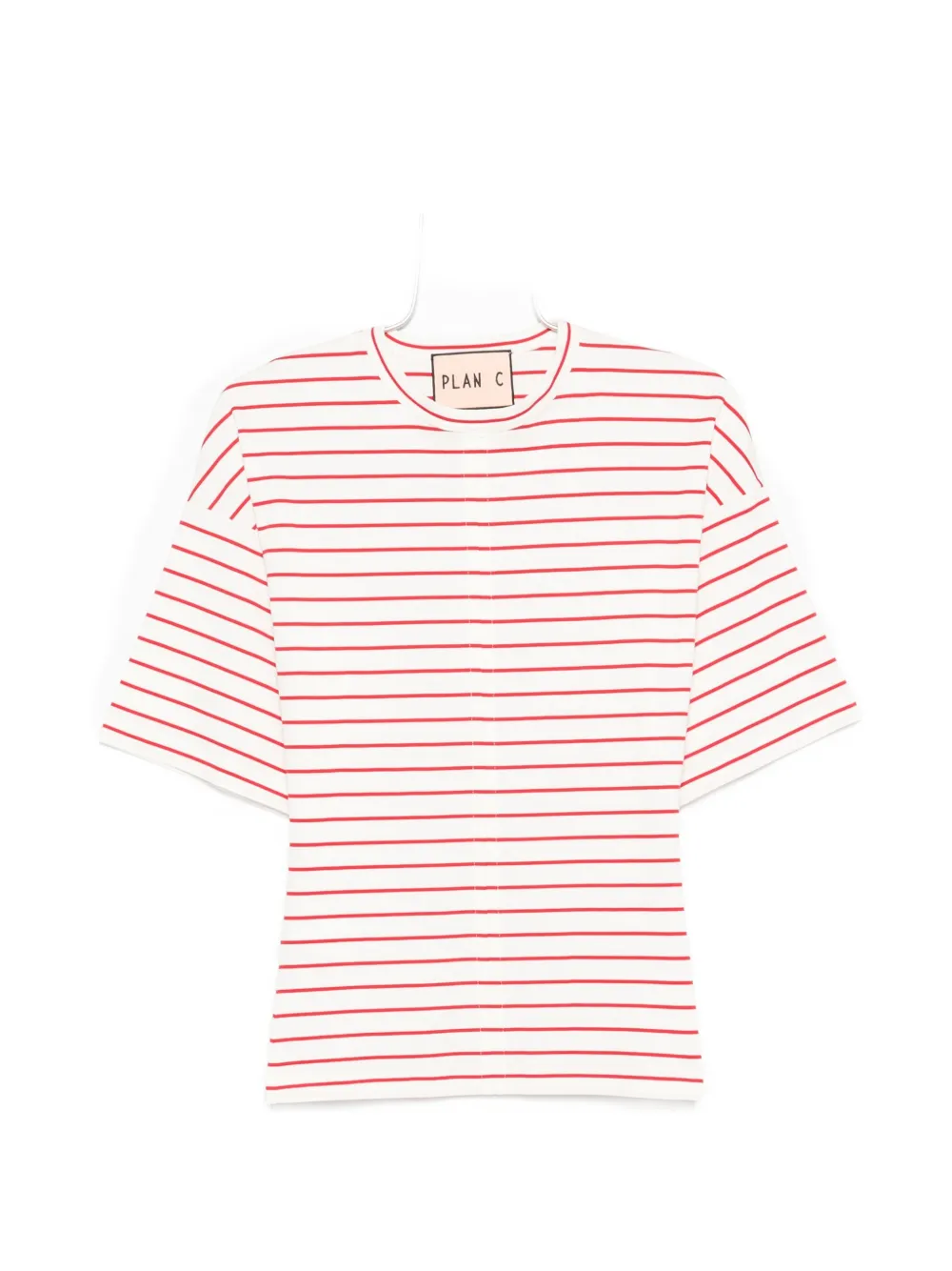 Plan C short-sleeve striped T-shirt - Bianco