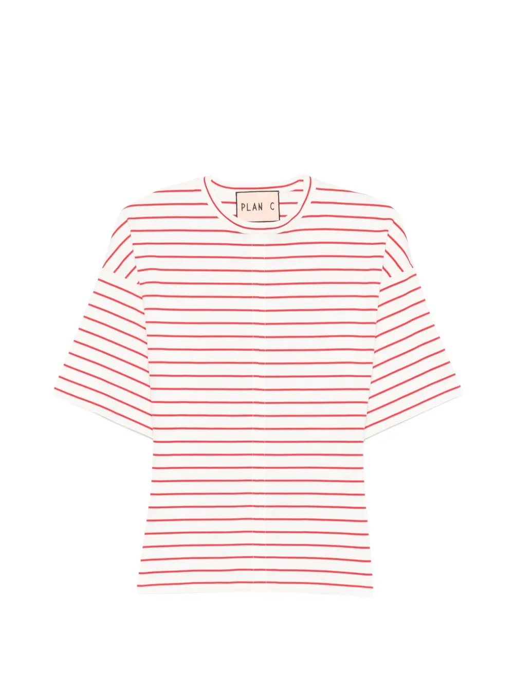 Plan C short-sleeve striped T-shirt - Bianco