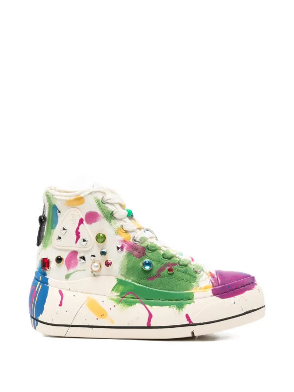 R13 Embellished Sneakers in Neutrals