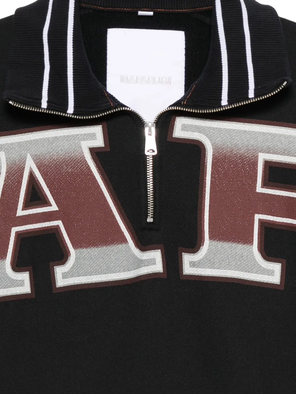  Napapijri Half-zip Striped-collar Sweatshirt - Black 