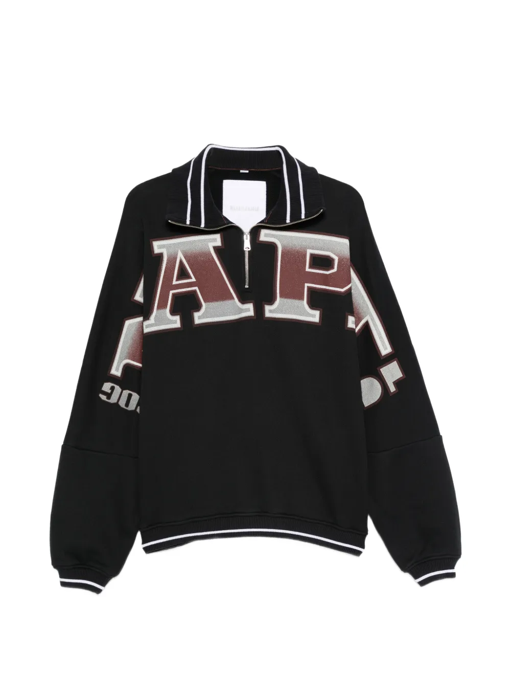 Napapijri half-zip striped-collar sweatshirt - Nero