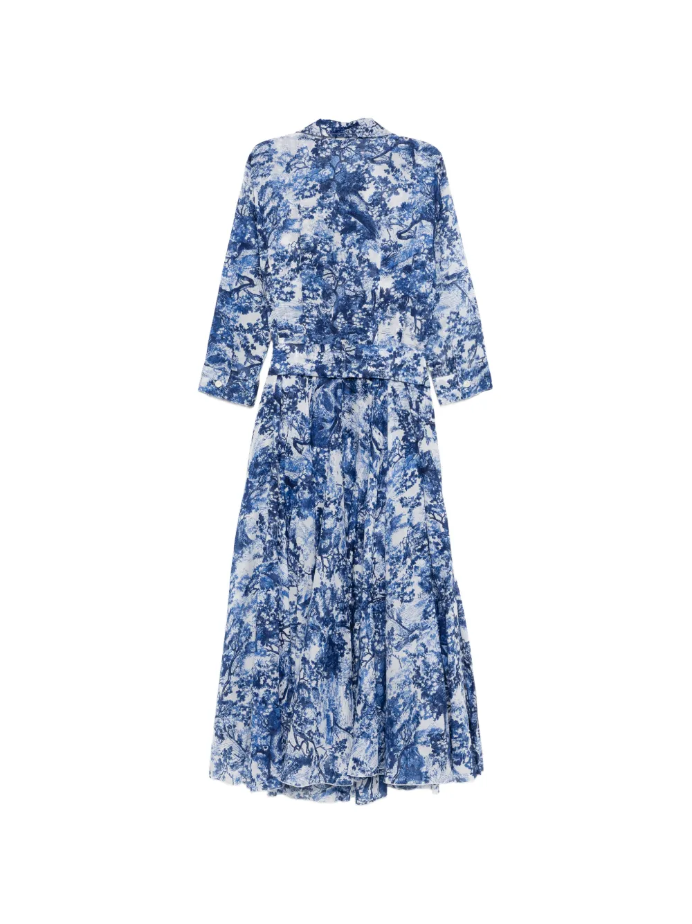  Samantha Sung Buttoned Floral Midi Dress - Blue 