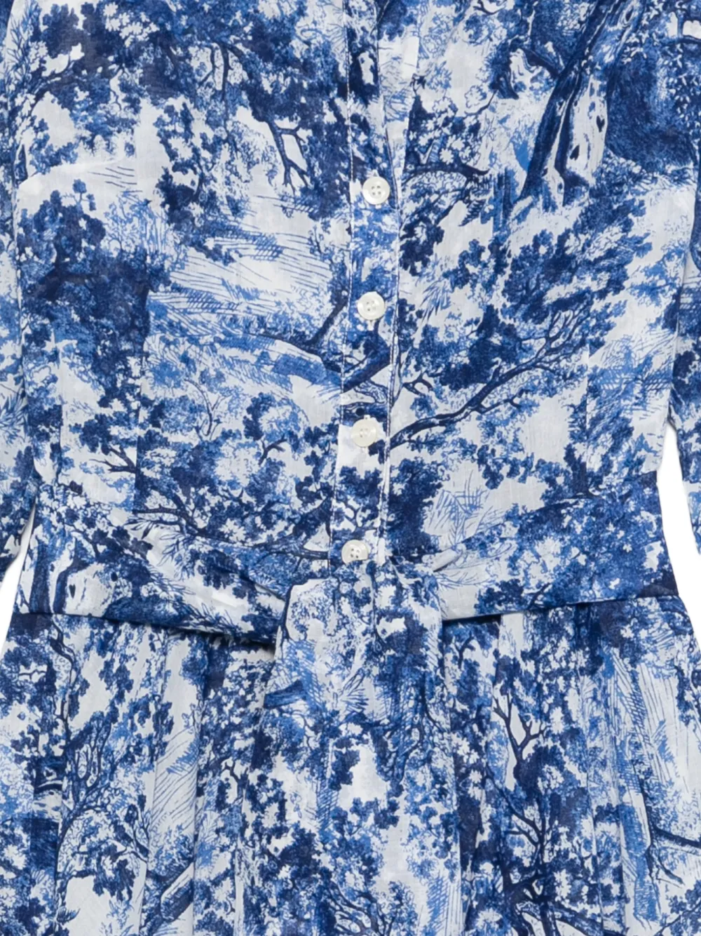  Samantha Sung Buttoned Floral Midi Dress - Blue 