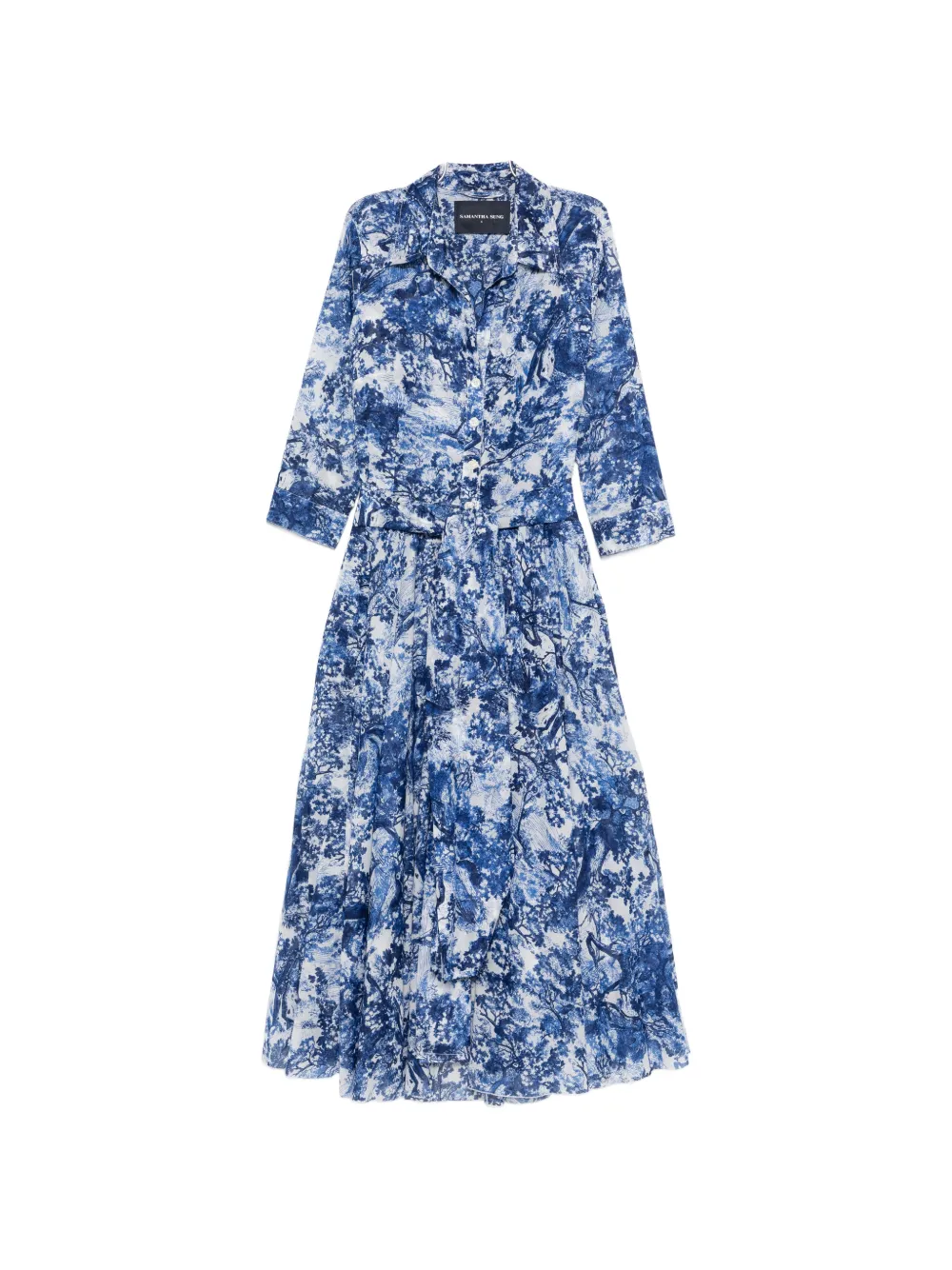 Samantha Sung buttoned floral midi dress - Blu