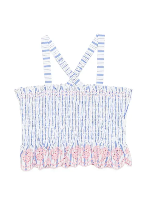 LOUISE MISHA KIDS Florentina striped scalloped-trim blouse