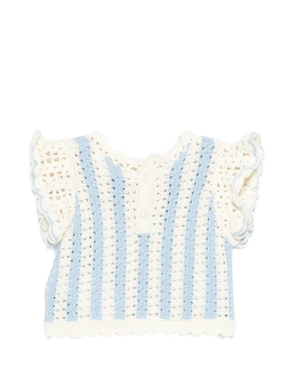  Louise Misha Kids Striped Crochet Top - White 