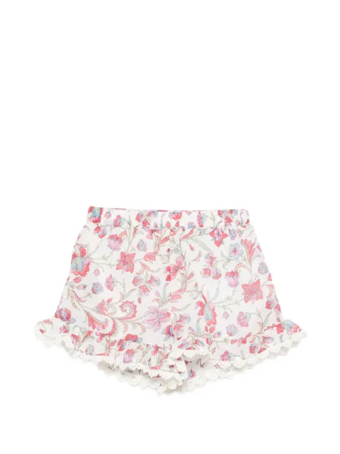 Louise Misha Vallaloid floral-print ruffle-trim shorts
