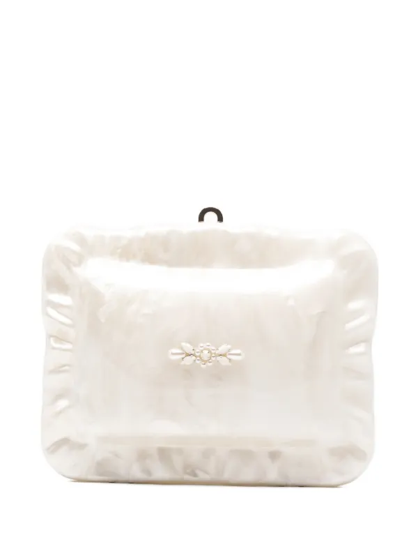 Simone Rocha Pearl Pillowcase Crossbody Bag in White