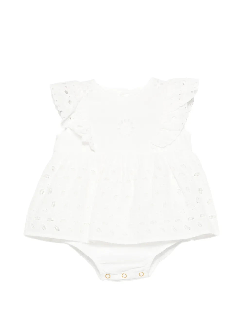 LOUISE MISHA KIDS ruffled openwork babywear - Bianco