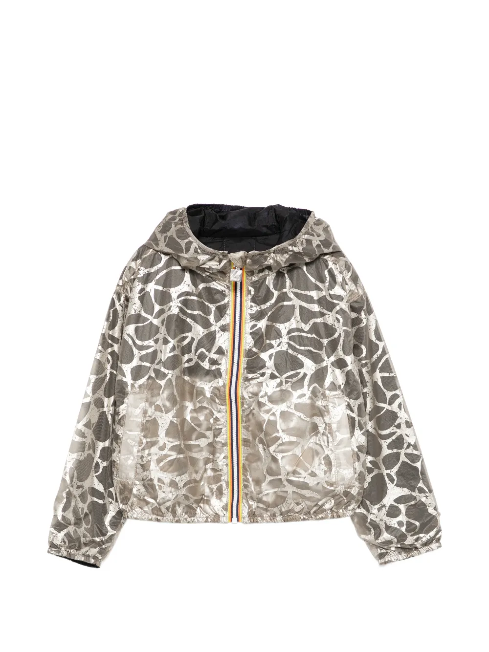 K Way Kids hooded print jacket - Grigio
