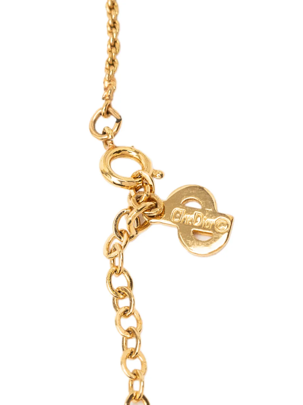 20th Century Gold Plated Cd Logo Pendant Rope Chain Necklace Costume Necklace