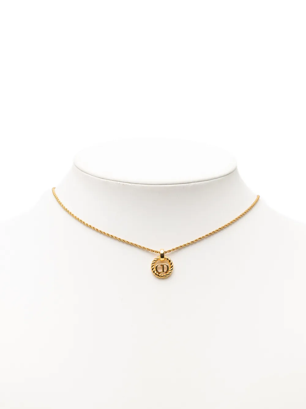 20th Century Gold Plated Cd Logo Pendant Rope Chain Necklace Costume Necklace