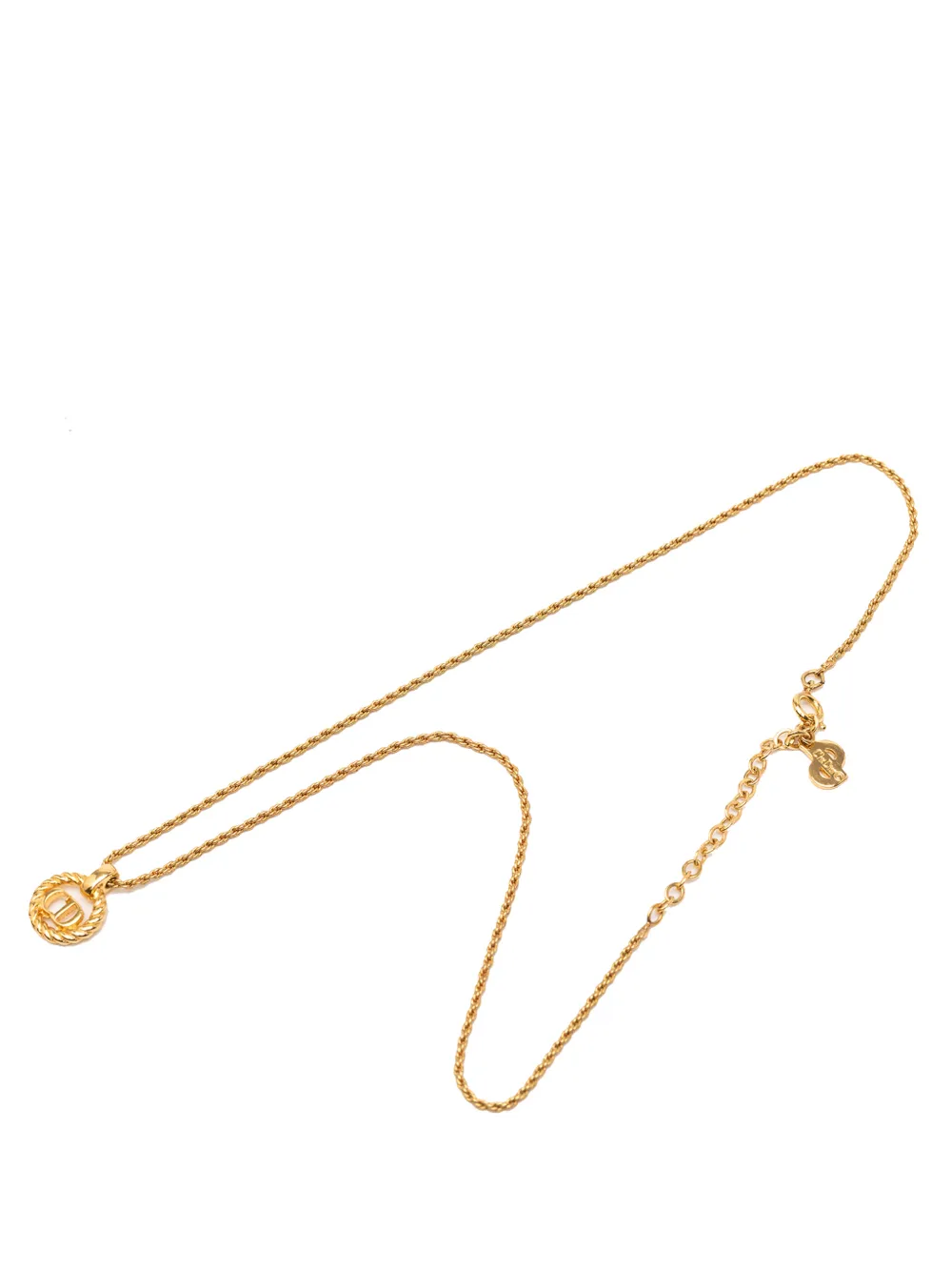 Christian Dior Pre-Owned 20th Century Gold Plated CD Logo Pendant Rope Chain Necklace costume necklace - Oro
