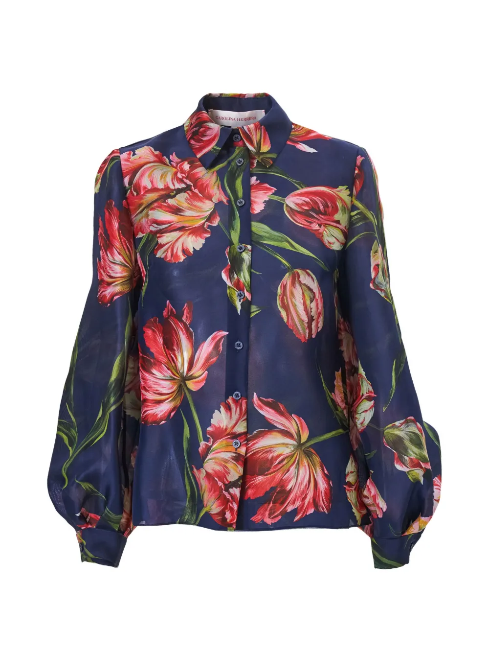 Carolina Herrera tulip-print shirt - Blu