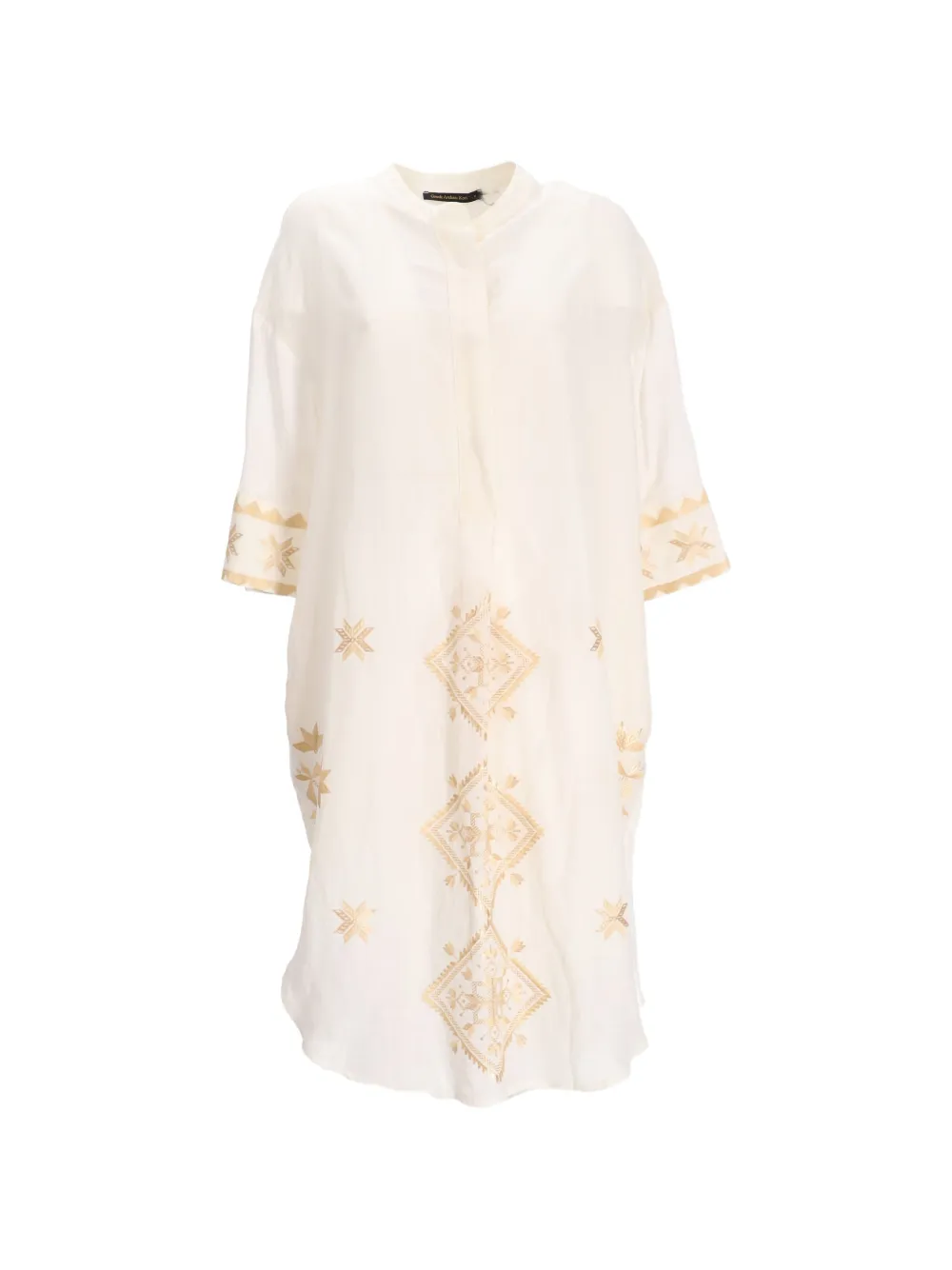 GREEK ARCHAIC KORI Abito con dettagli ricamati - Bianco