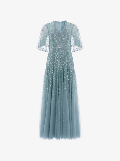 Needle & Thread sequin cape ankle gown